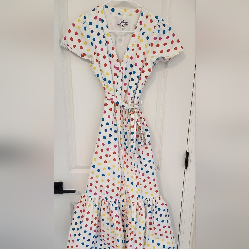 COLOR ME COURNTEY  Dipping Dot Minnie Midi Dress Size 6 - Picture 2 of 10